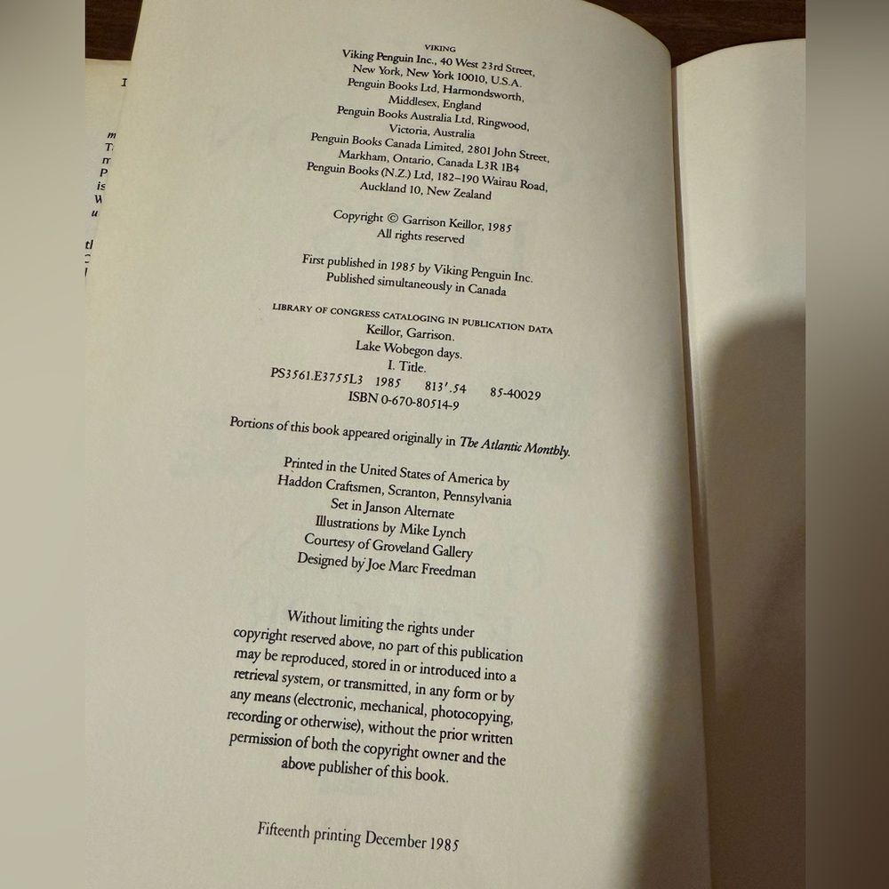 Lake Wobegon Days by Garrison Keillor (1985) Vintage
Hardcover Book Early Print - Picture 4 of 5